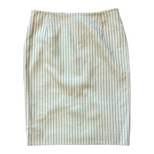 Hugo Boss Cream and Black Striped Pencil Skirt